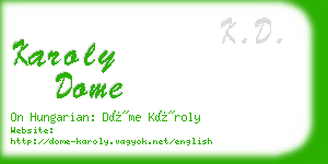 karoly dome business card